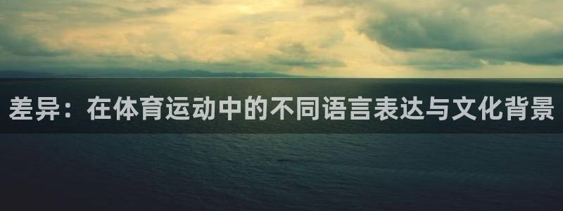 差异：在体育运动中的不同语言表达与文化背景